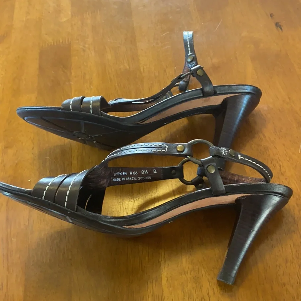 COLE HAAN Sz 8 1/2 Heel Sandals Brown EUC